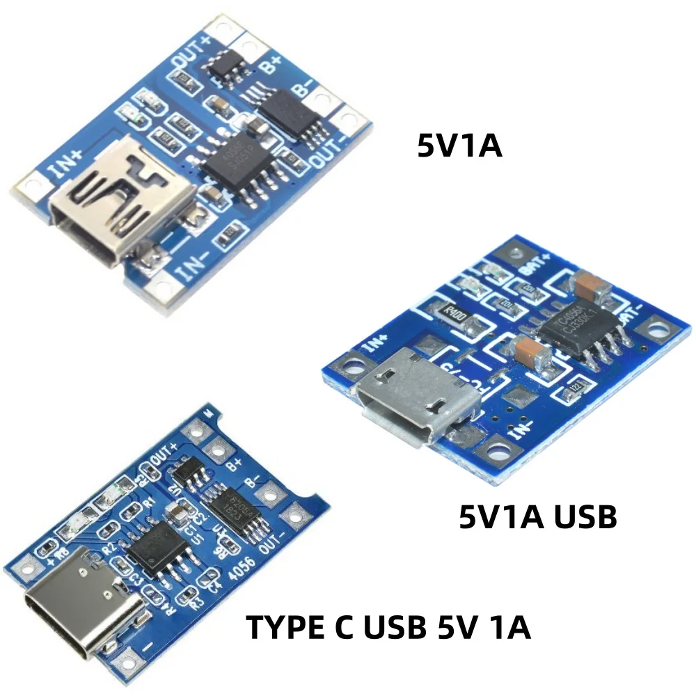 1PC/5Pcs 5V 1A Micro/Typ-c/Mini 18650 TP4056 Lithium-Batterie Ladegerät Modul Lade Board mit Schutz Dual Funktionen Li-Ion