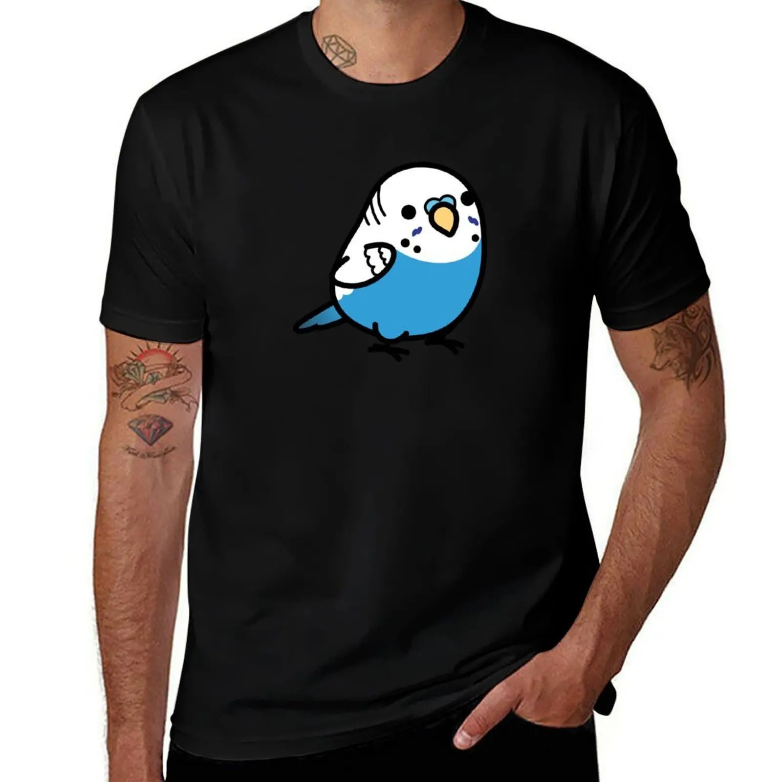 Chubby Blue Budgie - Male T-Shirt man t shirts for men T-Shirt