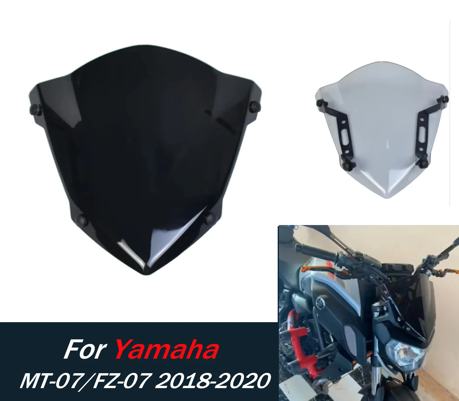 

Лобовое стекло мотоцикла для Yamaha MT-07 2018-2020 MT07, модель переднего ветрового стекла, воздушные дефлекторы, аксессуары
