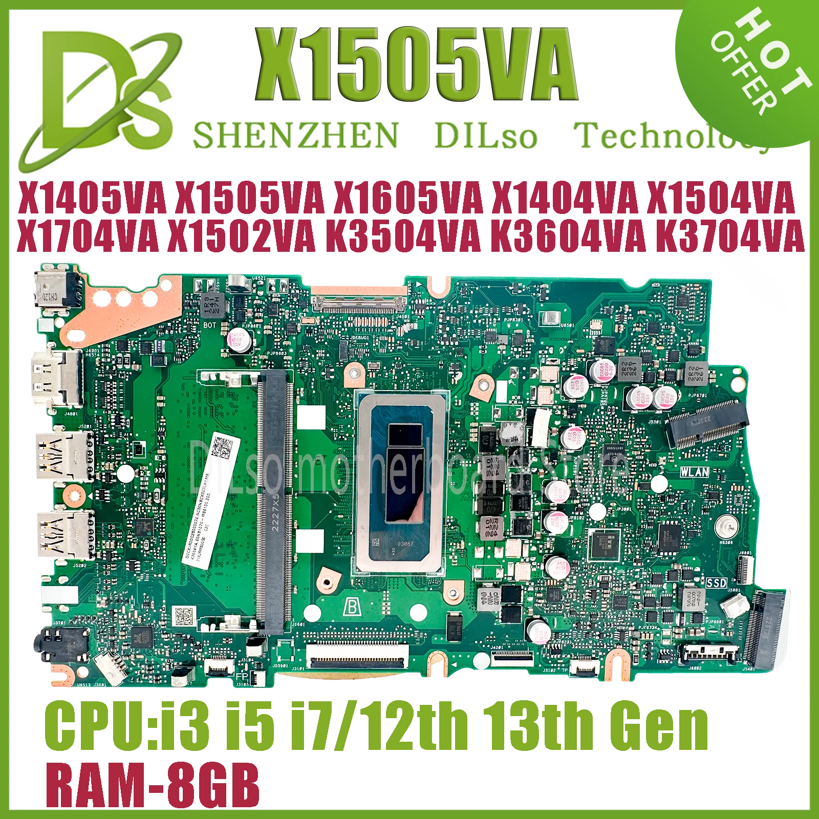 KEFU X1505VA For ASUS X1405VA X1605VA X1404VA X1504VA X1704VA X1502VA K3504VA K3604VA K3704VA K3504ZA K3604ZA Laptop Motherboard