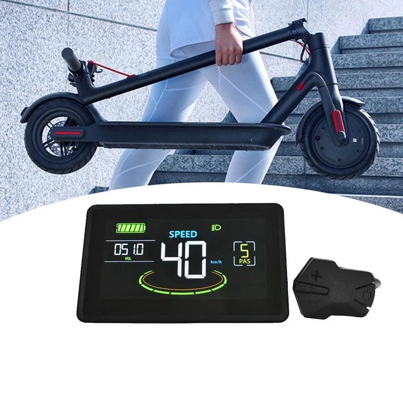 H6C Electric Bike LCD Display Meter 24V-60V E Scooter LCD Panel Color Screen with USB UART for Electric Bike(5PIN)