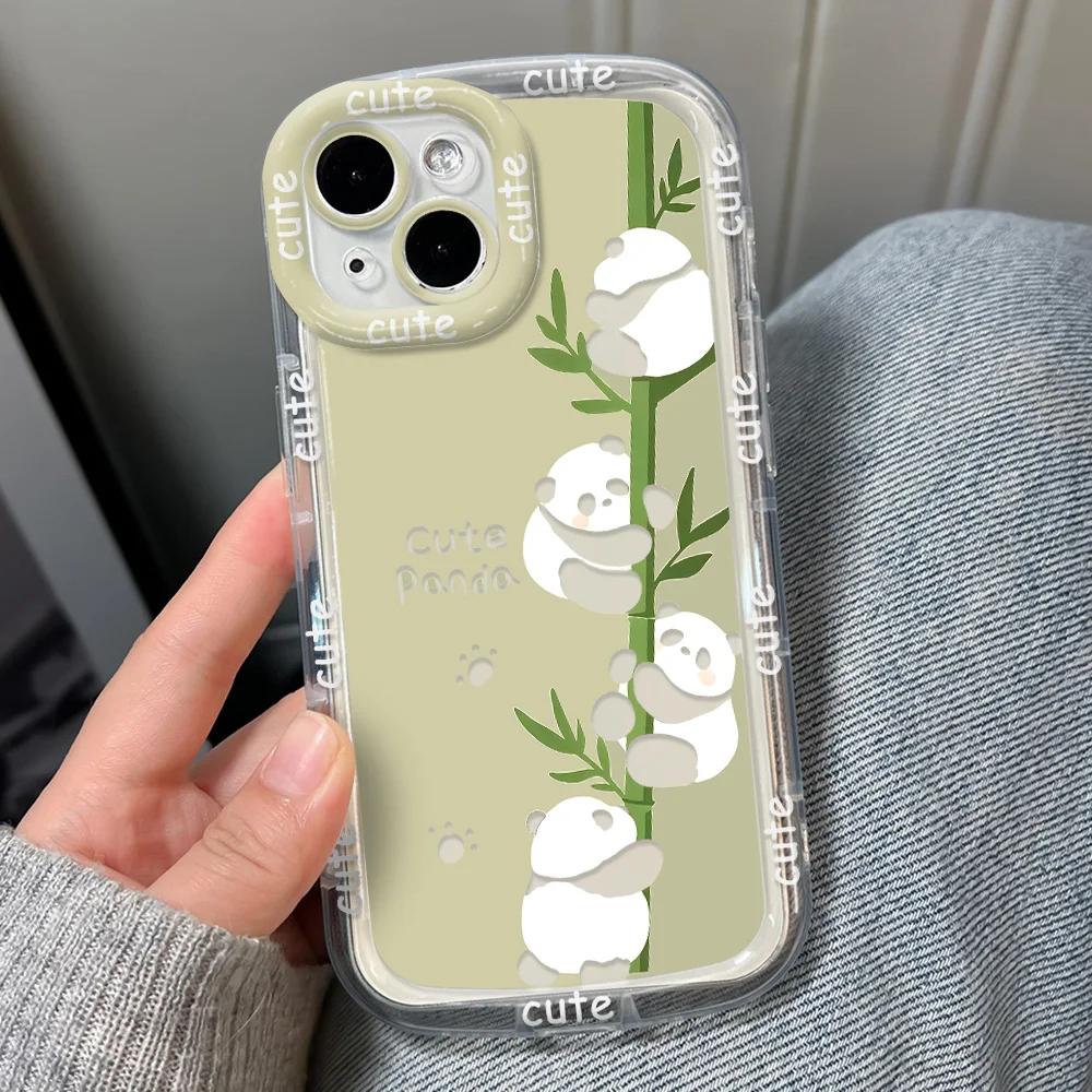 

Cute Panada Phone Case For iPhone 17 Pro Max Funda iPhone 16 11 13 14 15 12 XR X Xs Max 7 8 Plus 15pro 13pro Soft Silicone Cover