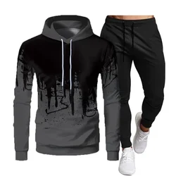 Autumn Winter Trending Tracksuits Men Camouflage Hoodie + Pant 2 Piece Set Sports Wear 3d Ink Jogging Suits Training hoodie set