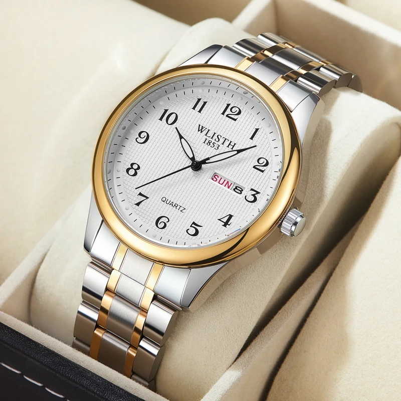 

Парные часы: женские наручные часы, классические кварцевые часы, элегантные женские часы, роскошные водонепроницаемые часы с датой, мужские спортивные часы, подарок