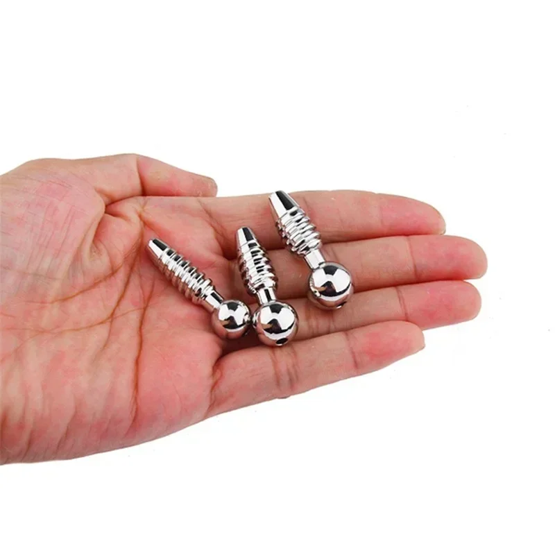 المعادن الخيوط لعبة استثارة القضيب مجرى البول موسع الذكور تأخير الوقت القذف الفولاذ أنبوب القضيب تحفيز حشفة أداة الجنس للرجال