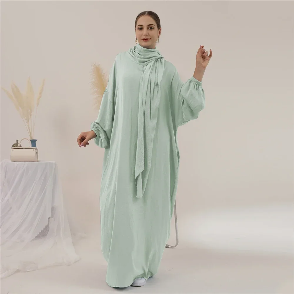 

Eid Djellaba Muslim Hijab Dress Women Prayer Garment Scarf Abaya Ramadan Caftan Islam Clothing Robe Kaftan Kebaya Jalabiya Burqa