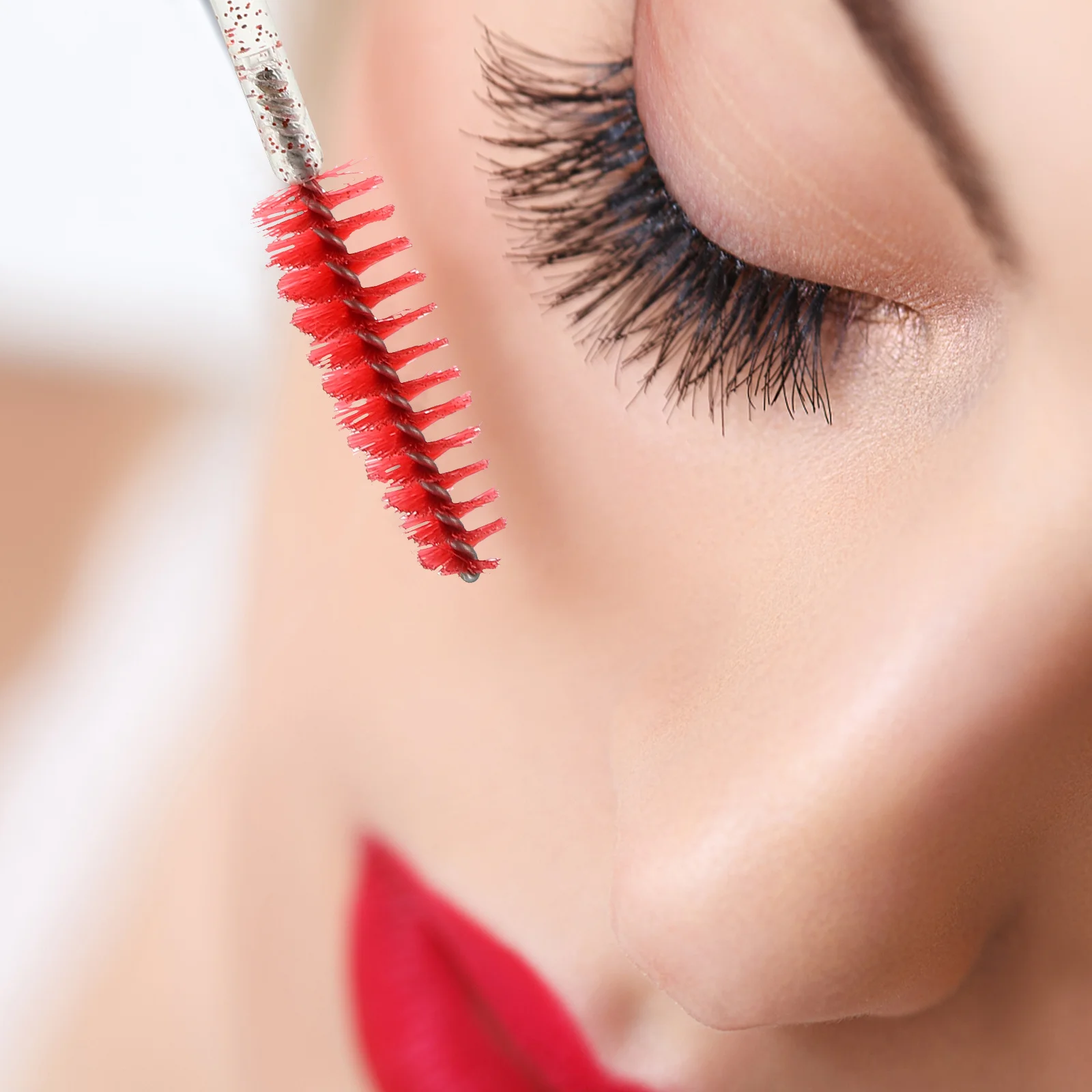 Brosse à mascara en diamant, peigne à cils avec tube applicateur en plastique, 10 pièces