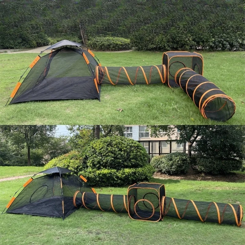 Outdoor four-piece pet fence, universal in all seasons, random combination pet tunnel, easy to fold portable pet tent