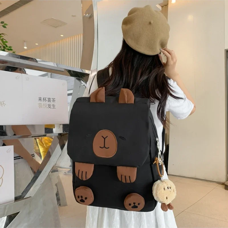 Cute Capybara Backpack for Girls Boys Elementary School Bag Kids Bookbag Travel Rucksack for Teenage Laptop Backpack Bag