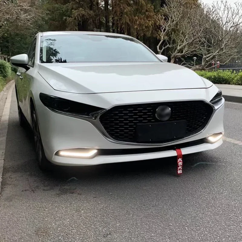 Car LED DRL 12V Daylights For Mazda 3 Axela 2019 2020 Yellow Turn Signal Daytime Running Headlamps Auto Driving Lamp Foglamps view 5