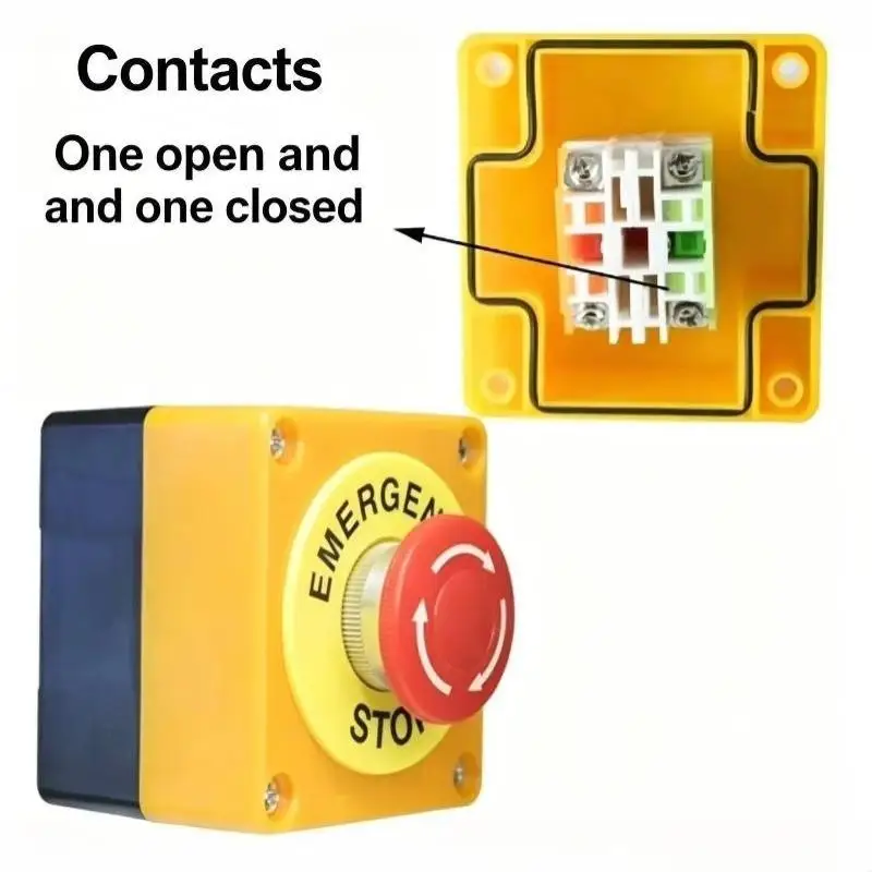 Safety Waterproof Emergency Stop Button Switch Box 660V 10A Push Button for Logistics Equipment Control