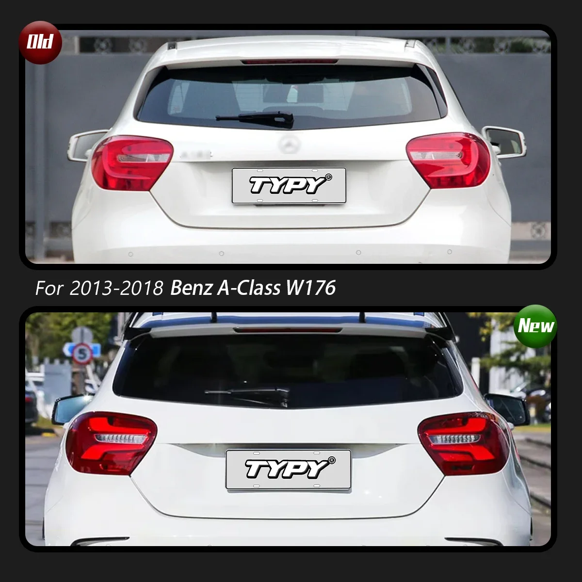 

TYPY новый светодиодный задний фонарь, обновленный, модифицированный для Benz A-Class W176 2013-2018, задний фонарь с динамическим сигналом, задний фонарь, автоаксессуары