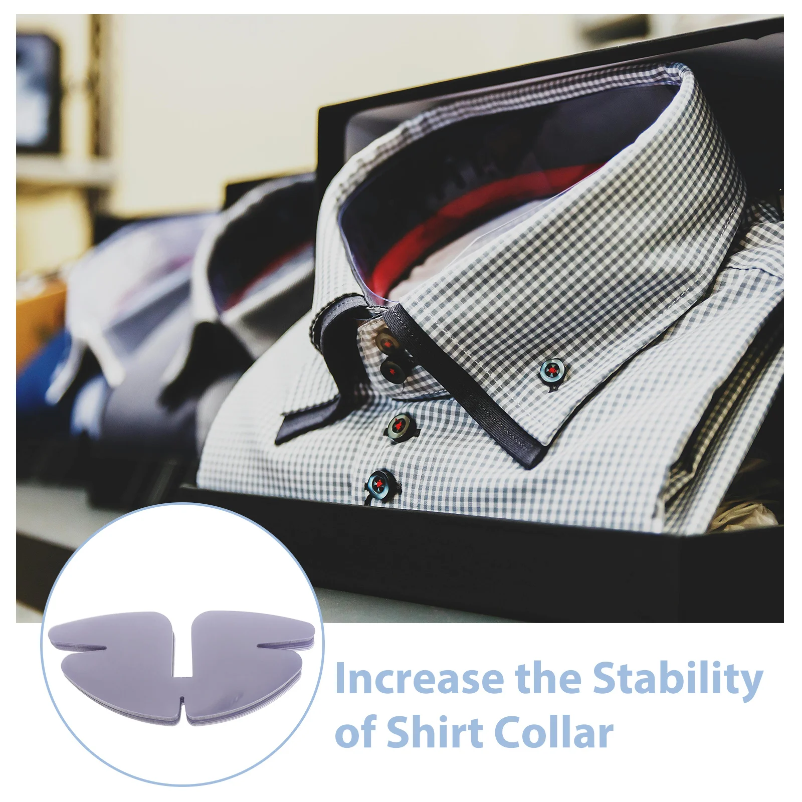 50 Stück Kragenhalter für Hemden, Kunststoff, doppellagig, verstärkt, Hemdkragen-Stütze, Einsätze, Kleid, Uniform, knackiger Aufbewahrungsmittel