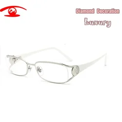 New Diamond Fashion Brand Designer Eye Glasses Frames for Women Prescription Luxury Optical Frame Women oculos de grau Female
