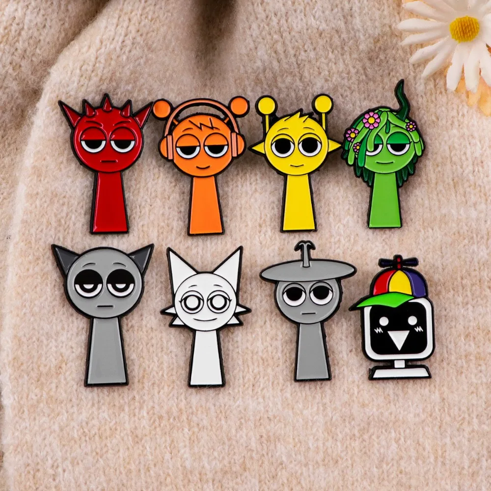 

Kawaii Sprunki мультяшная брошь, забавный значок из сплава, рюкзак, аксессуары для одежды, булавка на лацкан, анимационная периферия, изысканный значок