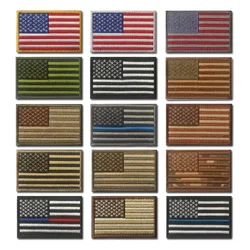 Embroidered Thread American Flag Embroidered Patch Patriotic USA Tactics Patch Punk Style Patch Men Women Kids Decor