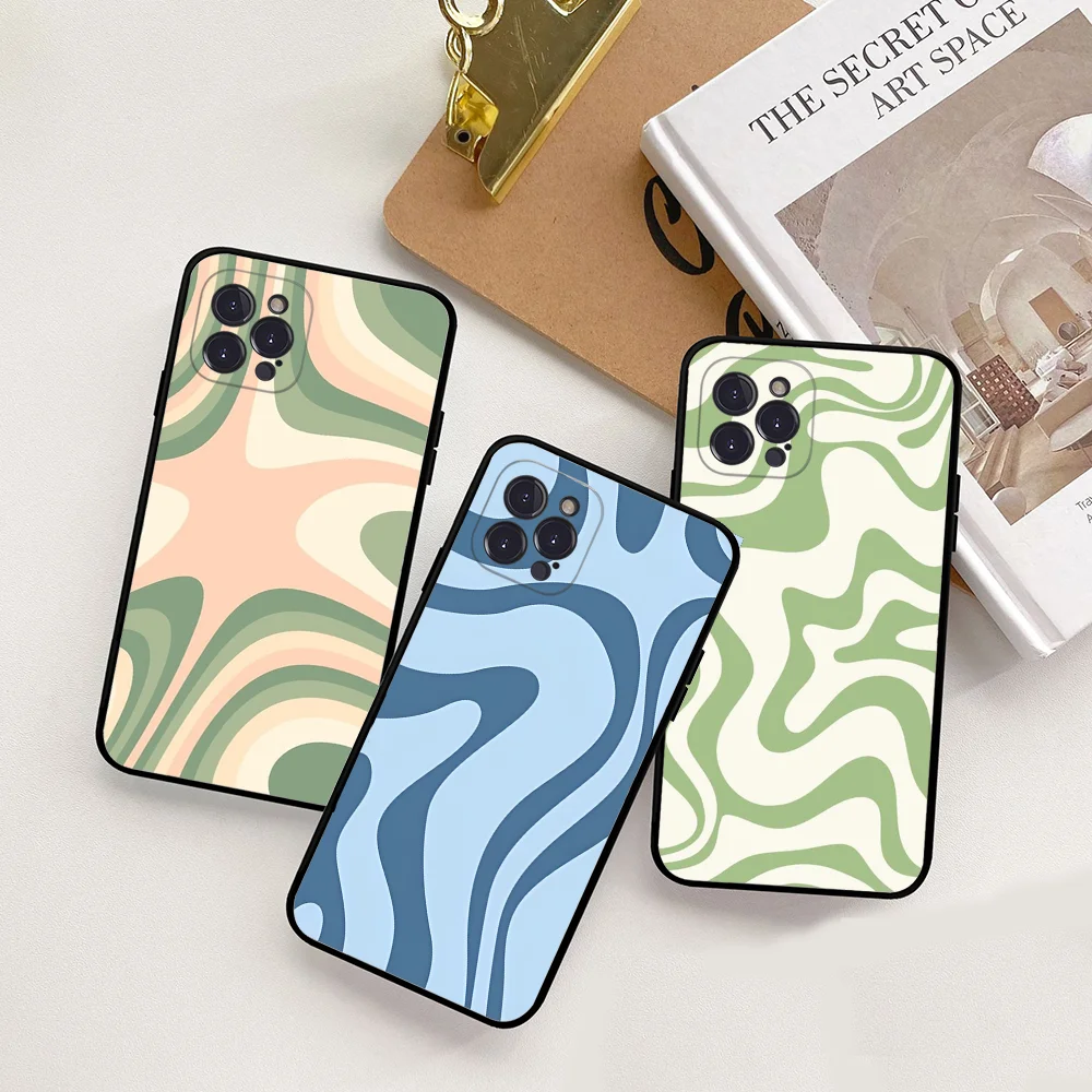 Abstract liquid Swirl Phone Case For iPhone 15 14 11 12 13 Mini Pro XS Max Cover 6 7 8 Plus X XR SE 2020 Funda Shell