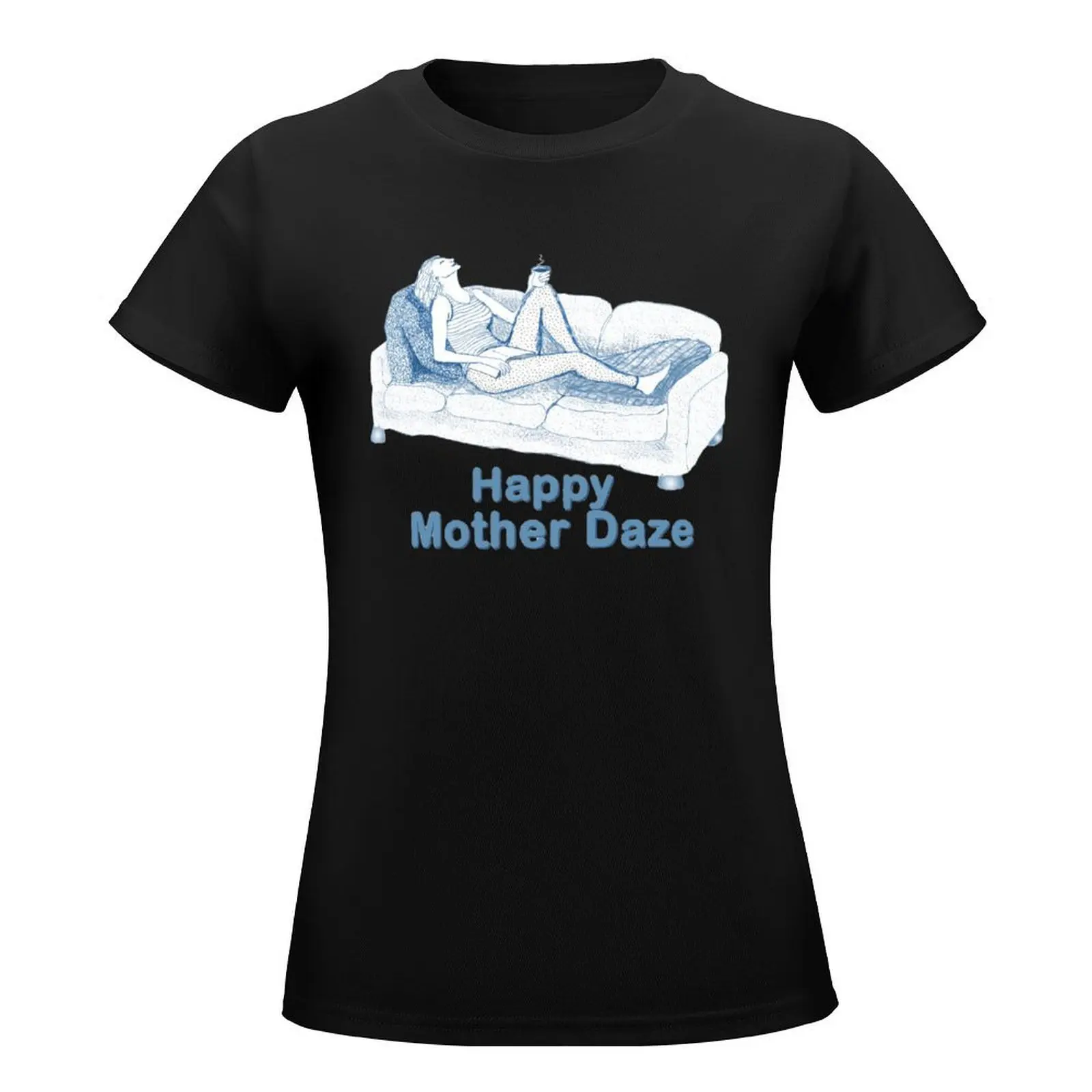 

Mother's Day Happy Daze Men's Vintage Wash Tshirt Hot Sale T-shirt Crewneck Sports Funny Vintag Travel