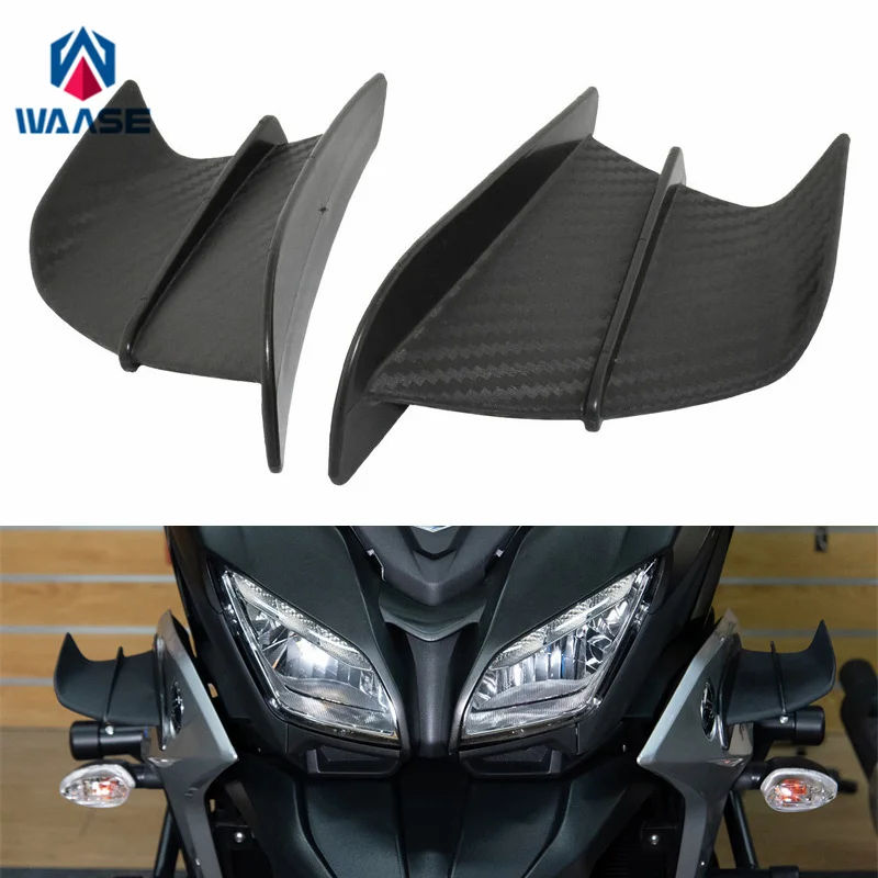 Waase uniwersalny motocykl Winglet płetwa rekina aerodynamiczny skrzydło zestaw motocykl Spoiler Fairing MT07 MT09 R3 ZX-6R CB650R CB650F