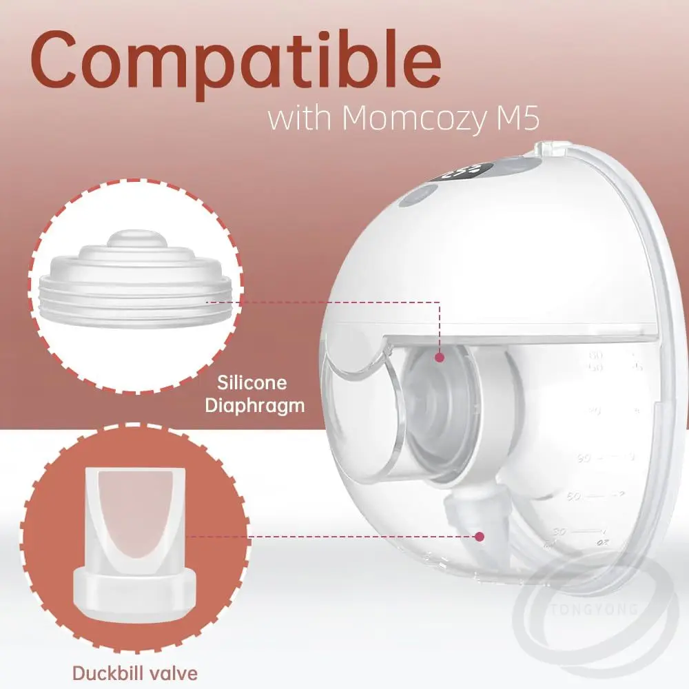 8Pcs Duckbill Valves 4Pcs Silicone Diaphragm Set Compatible with Momcozy M5 Electric Breast Pump Replacement for Pump Efficiency