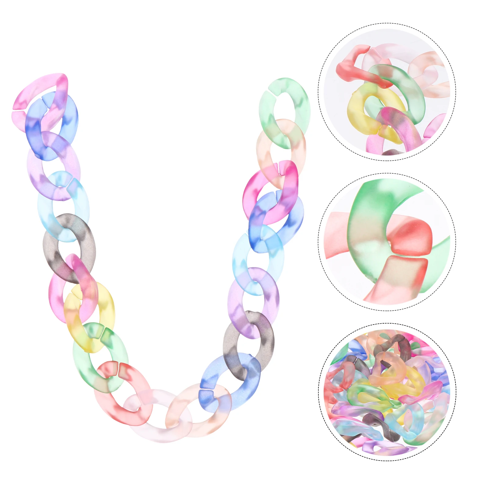 

100pcs Acrylic Link Rings Craft Chain Connectors Diy Bag Straps Jewelry Accessories Durable Artistic Hardware For Home Bags