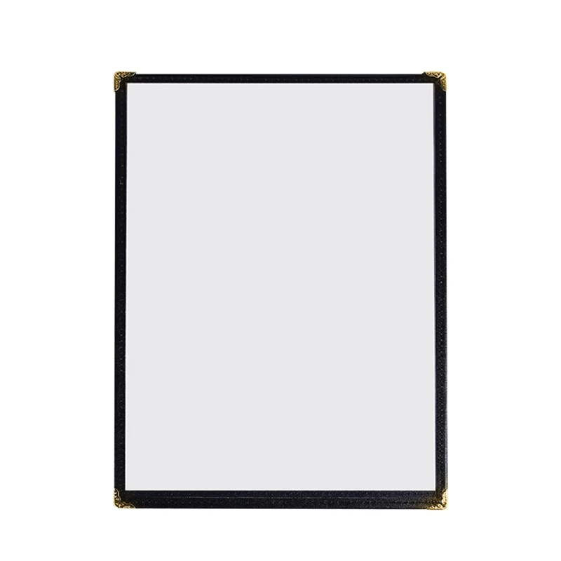 12 pacotes de capa protetora de menu A4, borda de ponto duplo, vinil transparente (preto, 2 páginas/4 visual - 8,5 polegadas x 11 polegadas)