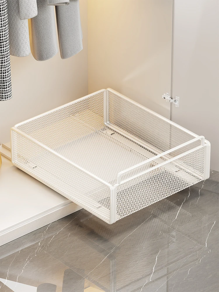 

Drawered Closet Storage Basket Layered Divider Rack Iron Material Simple Style Handbag Organizer 20kg Max Load Wardrobe Use