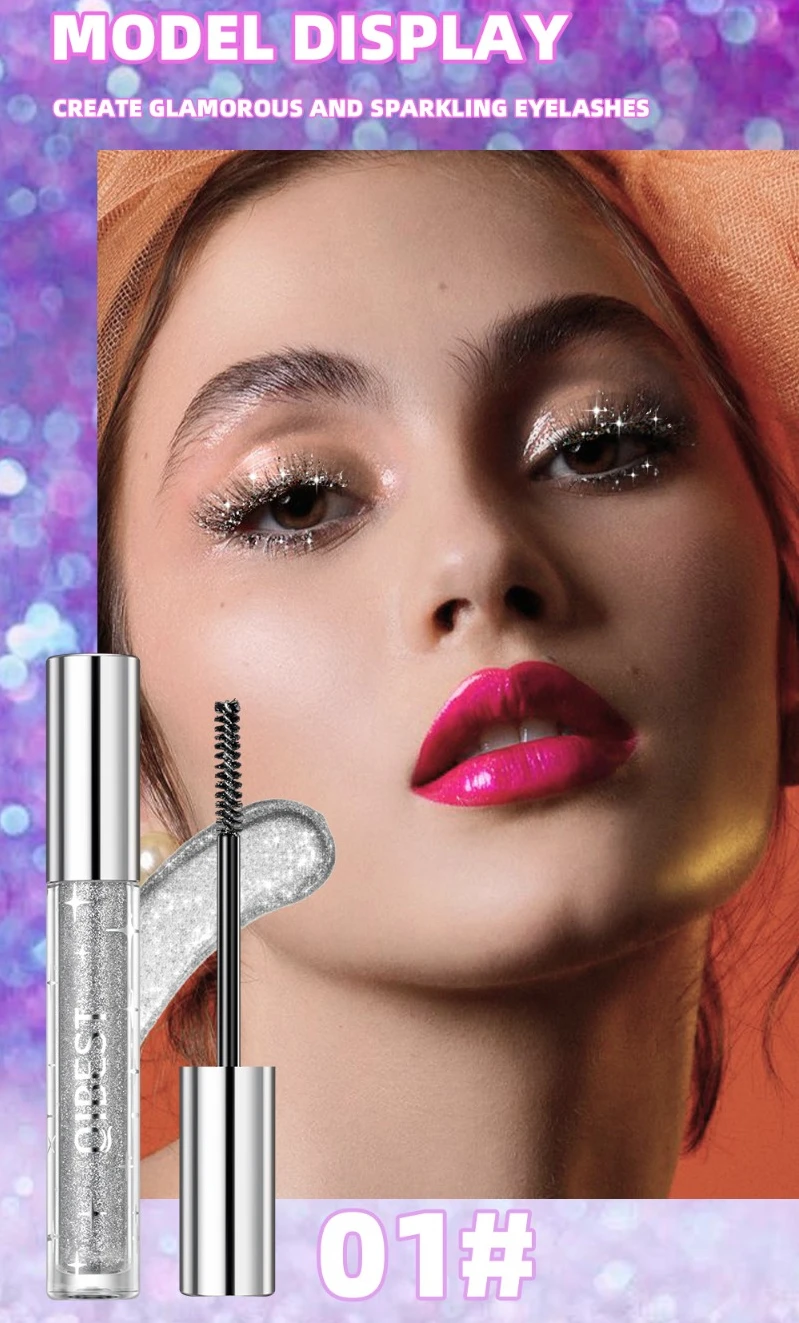 Glitter Mascara Fast Dry Eyelashes Curls Extension Make-Up Waterproof Long-lasting allunga gli occhi Makeup Lash Mascara