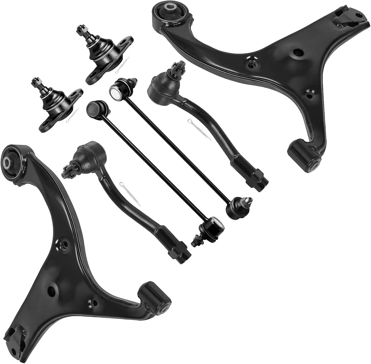Front Suspension Kit 8-Piece, Lower Control Arm, Ball Joint, Sway Bar Link, Outer Tie Rod End, Fits 2006-2011