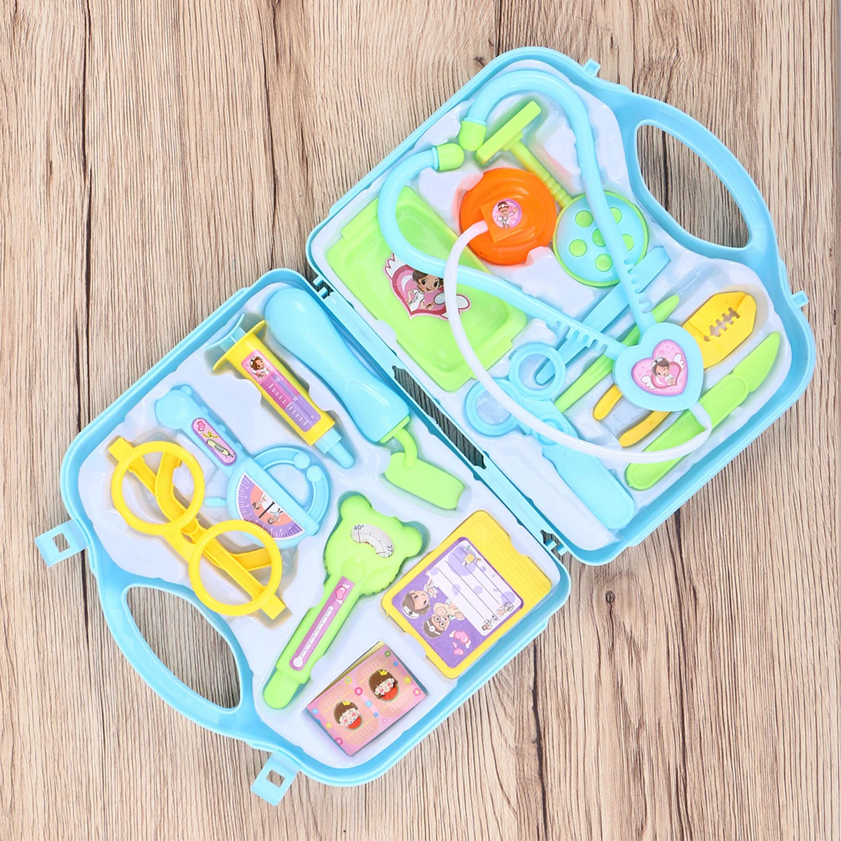 

Children Pretend Play Set Simulation Kitchenware For Kids First Aid Equipment Playset Wooden No Edges