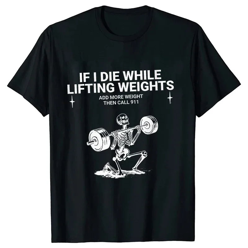 Men's Funny Weightlifting Gym Workout T-Shirt Short Sleeve Fitness Exercise Tee Shirt Homme Clothing