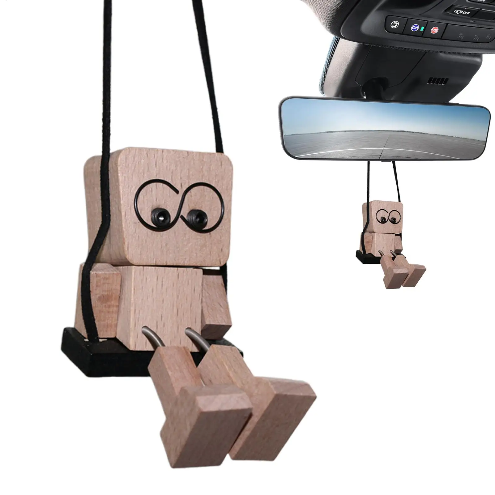 

Автомобильное зеркало, качающийся орнамент, забавная деревянная нога, тряска, мужская фигурка, автомобильное зеркало заднего вида, украшение для транспортных средств, грузовиков