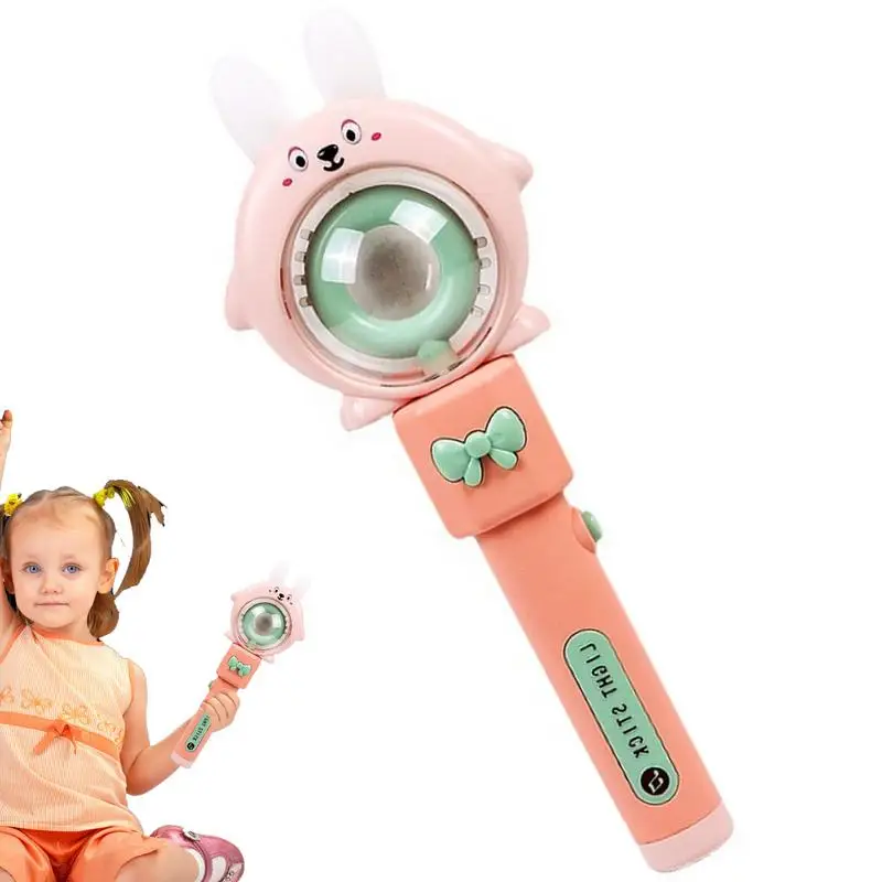 Glowing Toy Wand Electric Toys LED Wand Sensory Toys Toy Wand With Rotating Lights & Colors Bunny/Frog Musical Toys For Kids