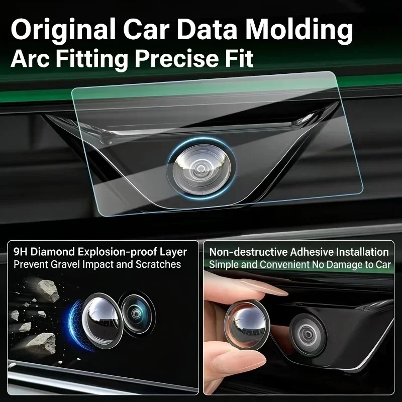 2/6PCS 360-degree Panoramic Camera Protection Cover for Cars, High-definition, Scratch-resistant, Easy to Install view 6