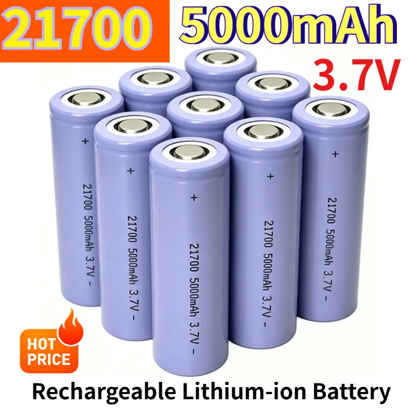 

New Original 21700 Battery 3.7V 5000mAh Rechargeable Lithium-ion Battery for Camera Flashlight Microphone Shaver Toy