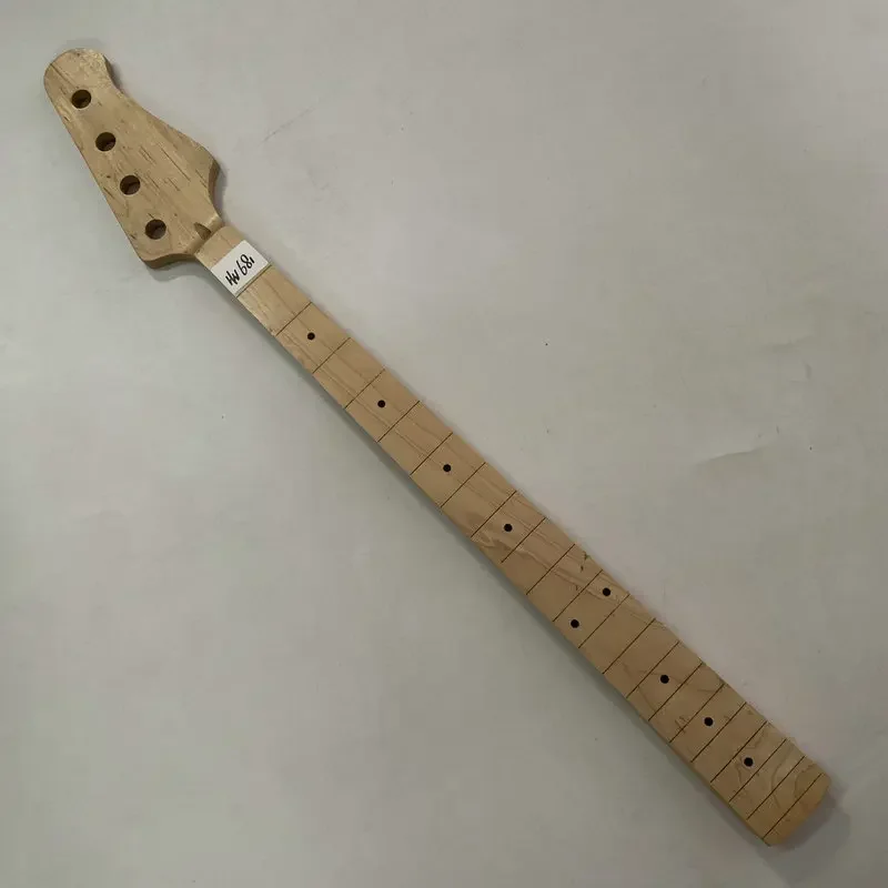 HN681 4 Strings Electric Bass Custom Order Unfinished Bass Neck Natural Maple without Frets for DIY Replace with Damages