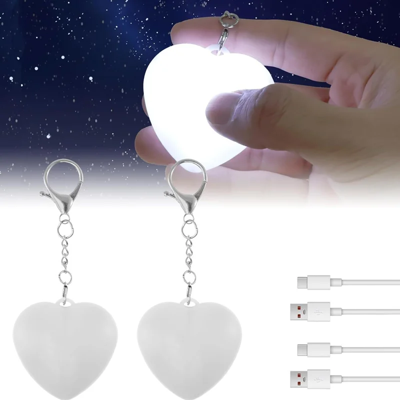 2Pc Purse Glow Heart Light LED Automatic Sensor Purse Light Touch Activated Handbag Light Handbag Night Light Handbag Purse Lamp