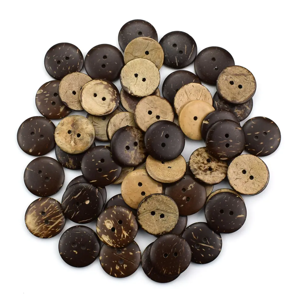 300pcs 2 Holes 15mm Wooden Buttons Sew Ornaments Garment Apparel DIY Handmade Jeans Accessories Flatback Button