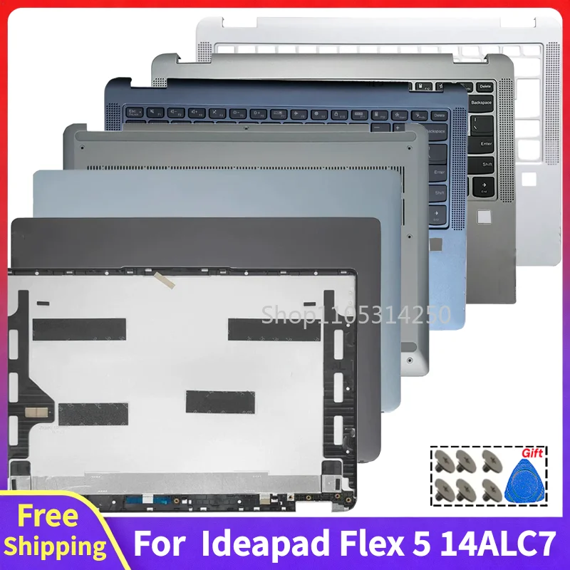 Replace Case For Ideapad Flex 5 14ALC7 14IAU7 New Laptop Rear Lid Top Case US/SP/FR Palmrest Bottom Case Computer LCD Back Cover