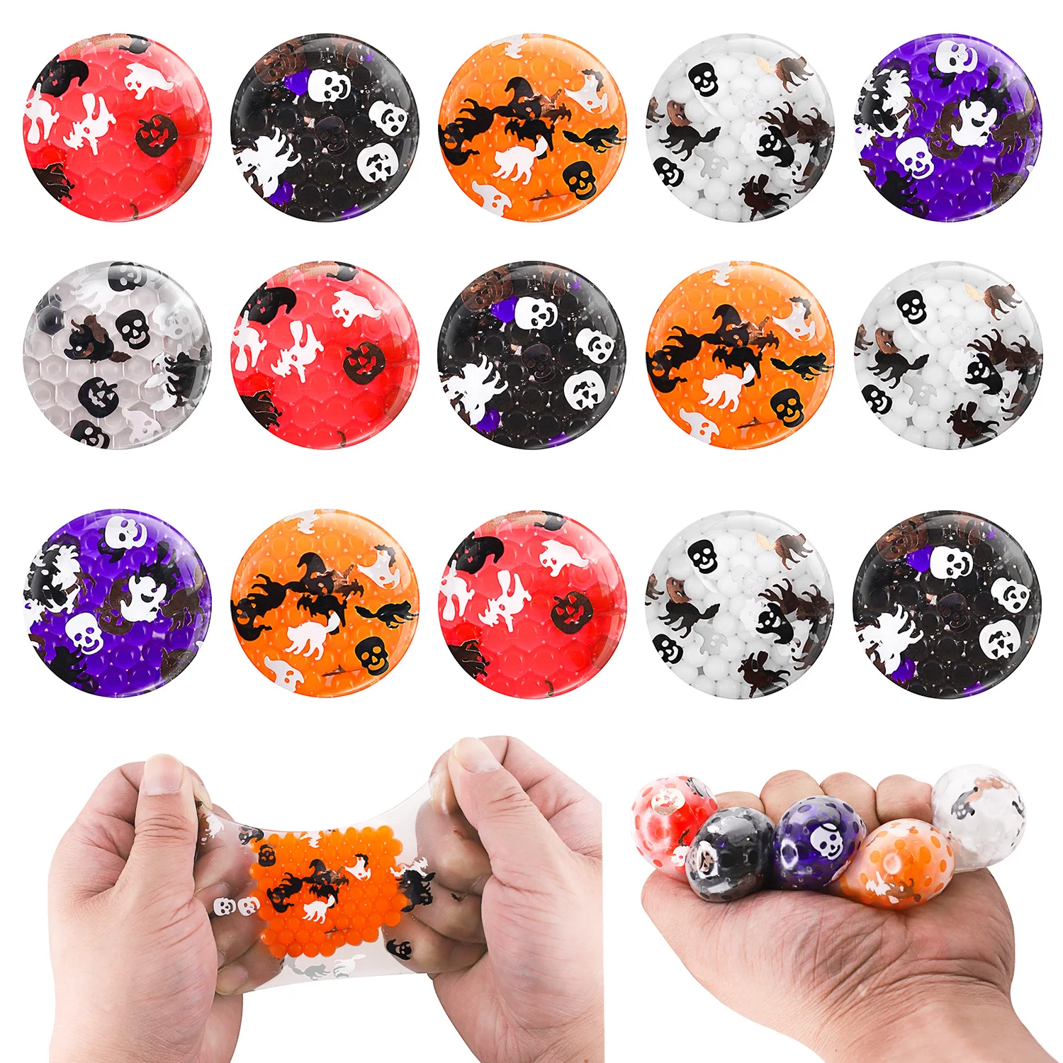 

10Pcs/set Halloween Squeeze Toys Sensory Stress Relief Squeeze Ball Hand Wrist Exercise Toys For Adults Child Creative Gifts