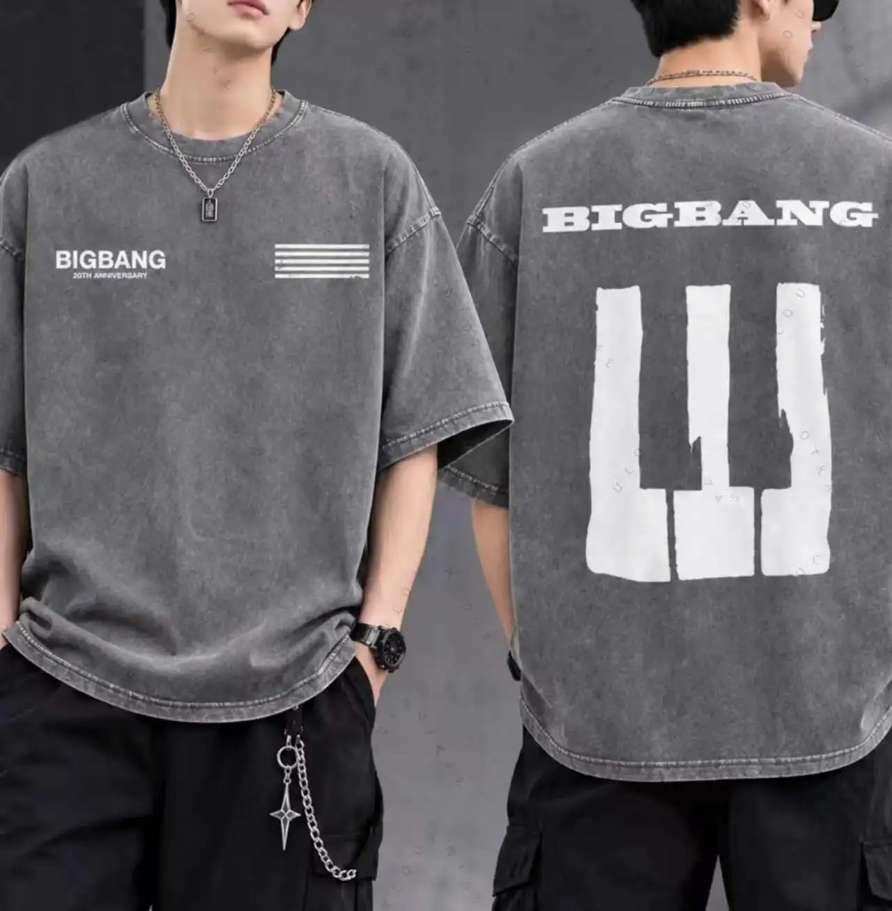 BIGBANG 2026 WORLD TOUR World Tour Washed Cotton T-Shirts Printed Loose Y2k Streetwear Couple Motorcycle T-Shirt Fans Gift Tops