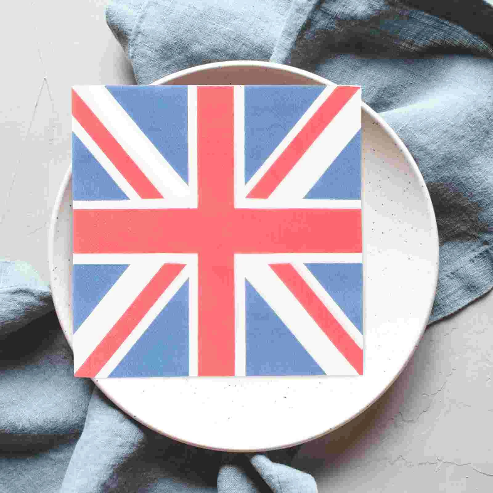 مناديل ورقية Union Jack مكونة من 3 أكياس مناديل مزخرفة للحفلات، تصميم إبداعي عالي الجودة، جو احتفالي لعيد الميلاد