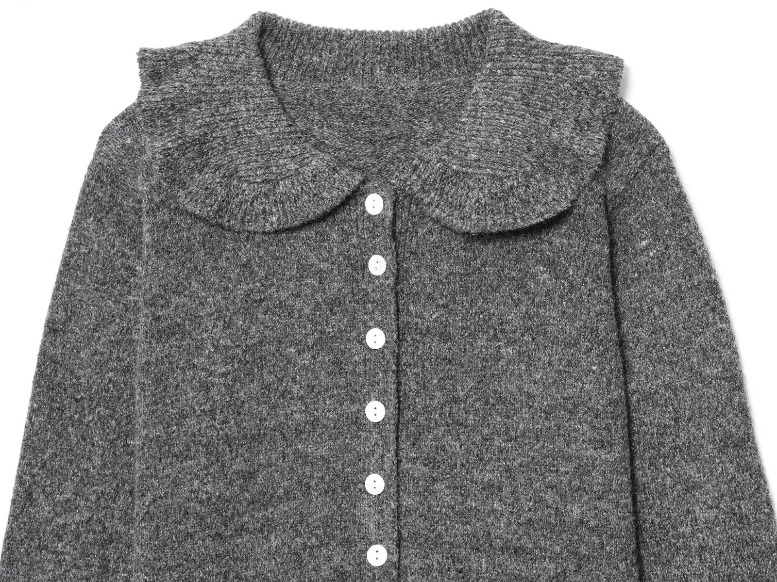 Nieuw gebreid vest voor dames, mouwen met ruches, parelknoopontwerp, zoete vintage stijl, gelaagd decoratief gebreid damesvest