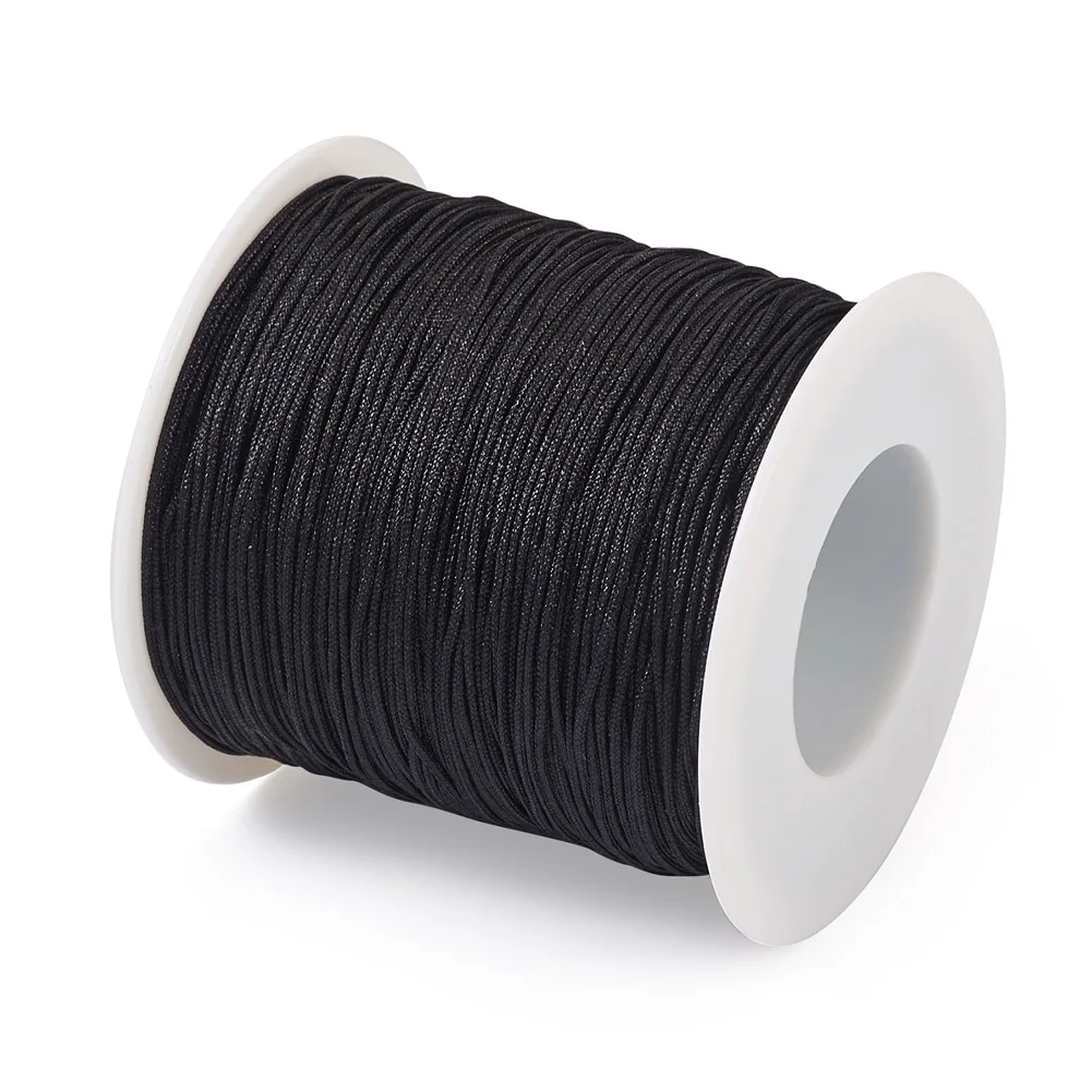 1 rolo preto fios de linha de náilon 0.8mm 1mm 1.5mm para pulseira colar acessórios jóias diy fazendo