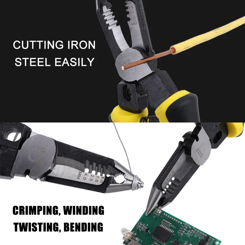 LUCHSHIY Multifunctional Universal เส้นทแยงมุมคีมช่างไฟฟ้า Multitool เข็มจมูกคีมยำหัวเครื่องมือช่างเครื่องตัด