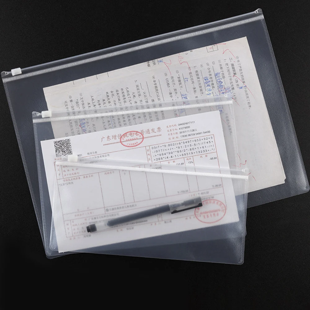 10 Stuks A4/A5 Waterdichte Dossier Zak Rits Slot Papier Opslag Map Transparant Document Organizer Grote Capaciteit Kantoorbenodigdheden