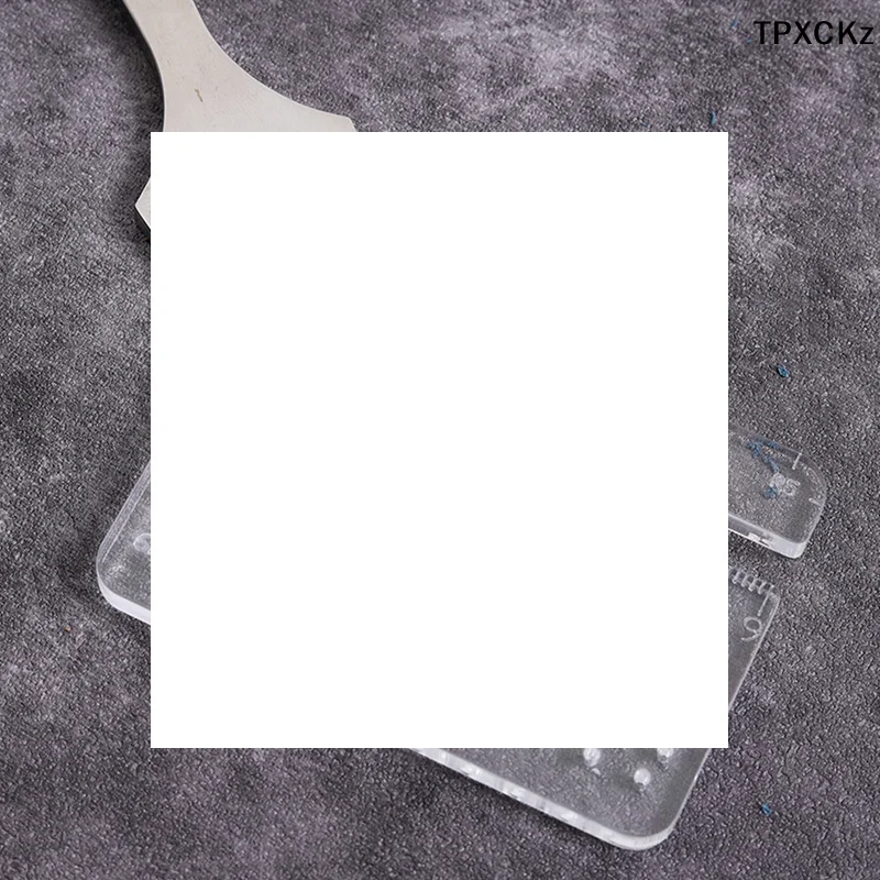 4mm Multi-Functional Thickened Transparent Puller Acrylic Rounded Cutting Distance Ruler Hitting Auxiliary Manual Leather Tool