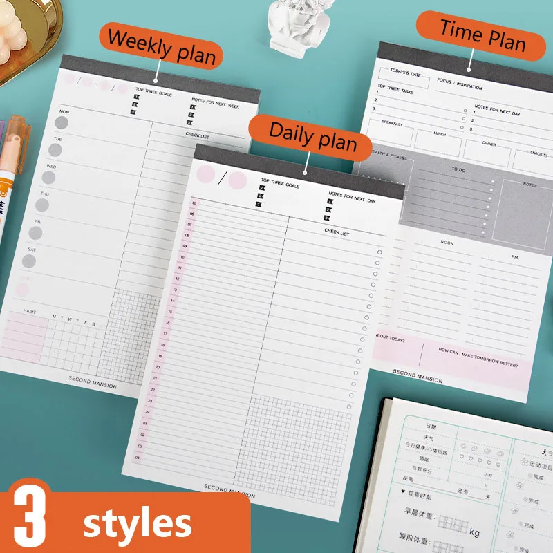 60 Sheets 2023 Weekly Planner Notebook，Tear-Off Time Block Planner, To Do List Planner Simple Schedule Planner Book