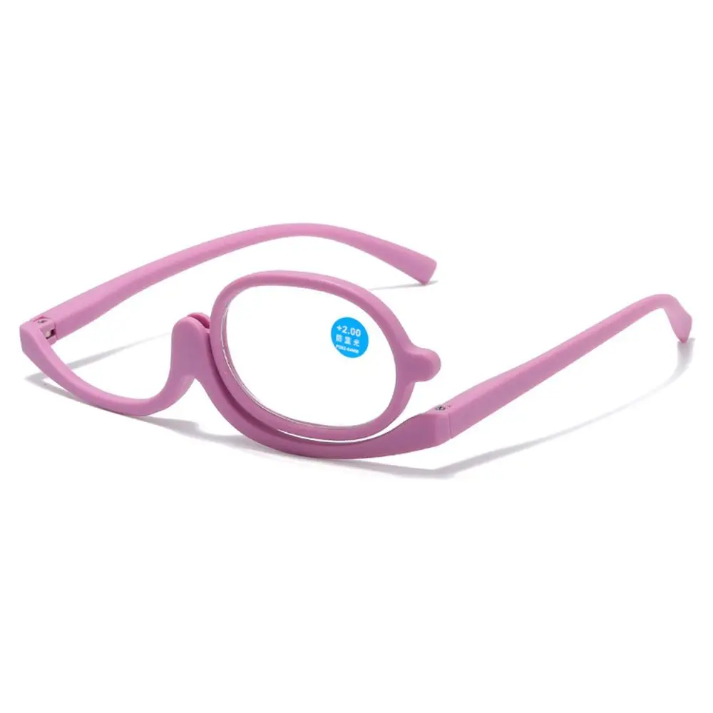 

+1.0~+4.0 Diopter Rotating Makeup Reading Glasses Anti-blue Light Eyewear Magnifying Glasses Flip Down Lenses Colourful Frame