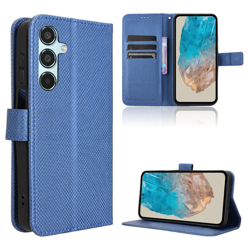 Dla Samsung Galaxy M35 5G Etui Flip Luxury Cover Diamond Pattern Skin PU Leather Wallet Stand Case Dla Samaung M35 5G Torby na telefon